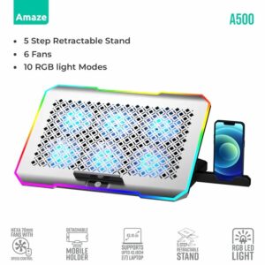 Amaze A500 Laptop RGB 6 Fans Cooling Pad