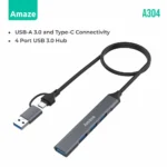 AMAZE A304 USB3.0 + TYPE-C TO 4 PORT 3.0 USB HUB