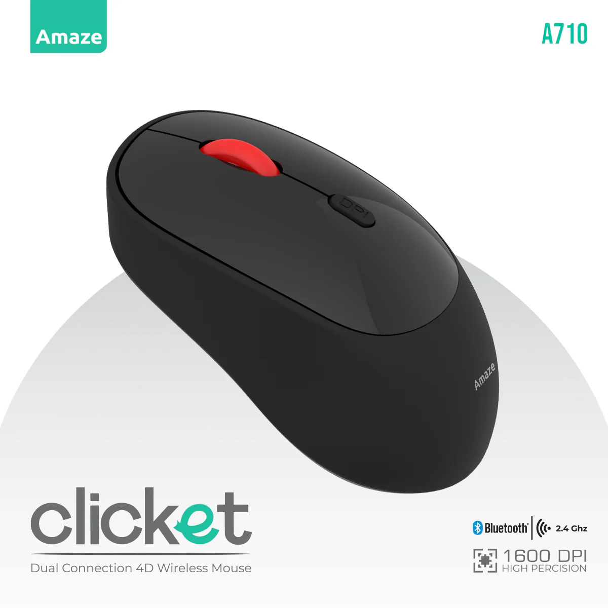 Amaze A710 Clicket Dual Mode Wireless/Bluetooth Mouse