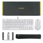 E-Yooso Z-737 Wired Mecanical Set - 87 Keys Uniform Blue Backlit Keyboard, Honeycomb Mouse & Mouse Pad (Blue Switch)