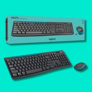 Logitech MK275 Black/Blue Wireless Keyboard Mouse Set - ORIGINAL