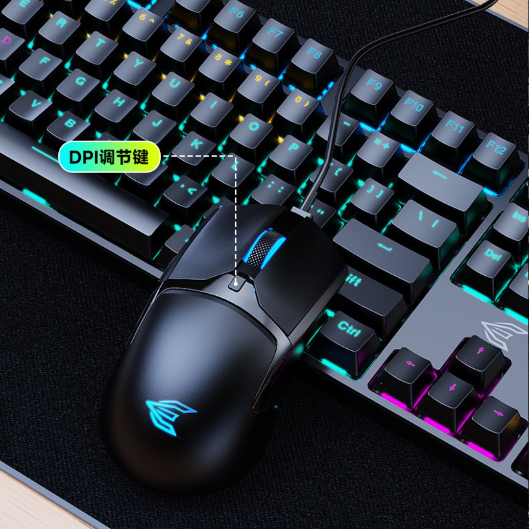 ZITTENT POWER E FAMILY GK100 BLUE SWITCH TRUE MECANICAL KEYBOARD & MOUSE COMBO FOR GAMING PC's, Laptops & Desktops - Image 2