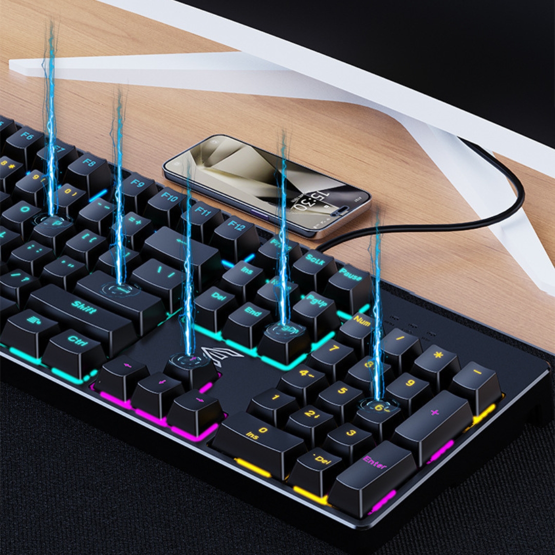 ZITTENT POWER E FAMILY GK100 BLUE SWITCH TRUE MECANICAL KEYBOARD & MOUSE COMBO FOR GAMING PC's, Laptops & Desktops - Image 5