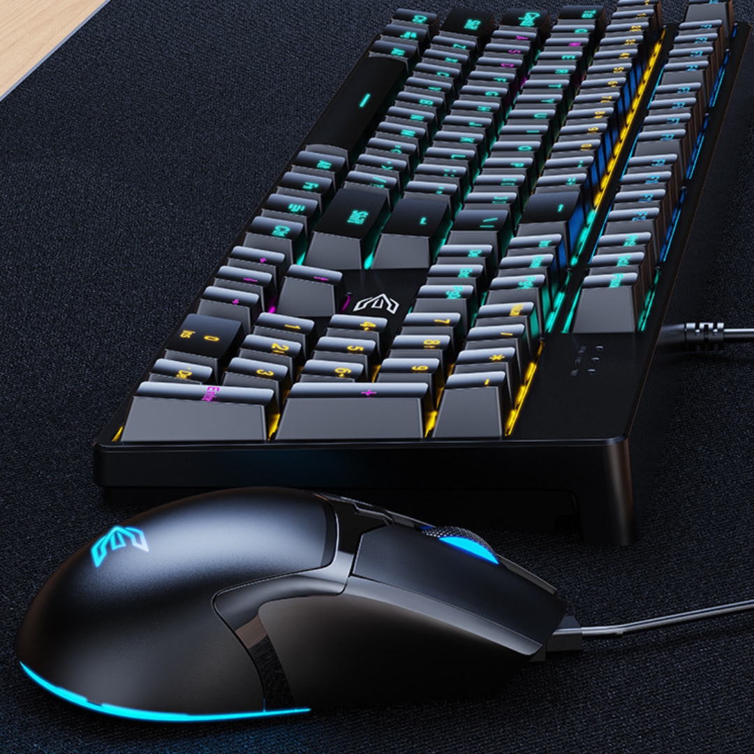 ZITTENT POWER E FAMILY GK100 BLUE SWITCH TRUE MECANICAL KEYBOARD & MOUSE COMBO FOR GAMING PC's, Laptops & Desktops - Image 3