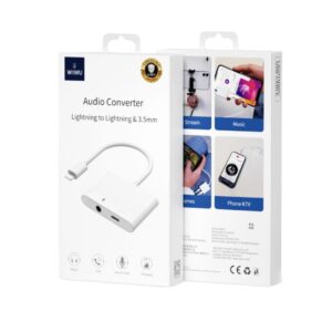 WIWU LT01 Pro 2 in 1 Lightning to 3.5mm & Lightning Adapter