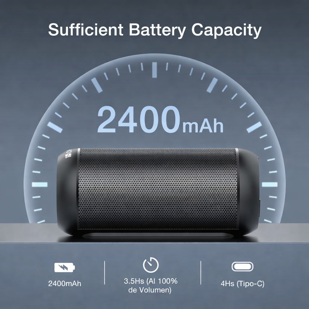 1Hora BOC242 Cylindrical Bluetooth Speaker (10W) - Image 5