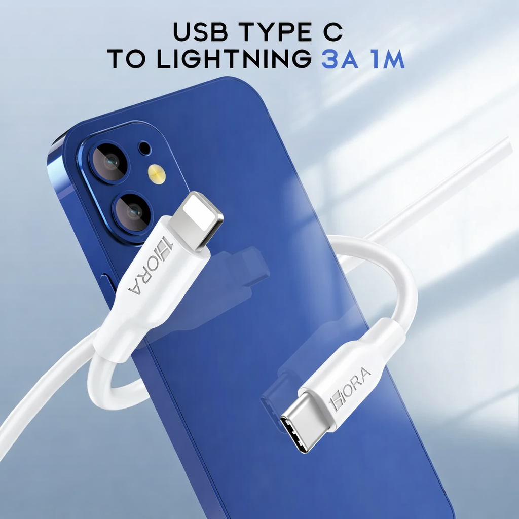 1Hora CAB258 1M USB-C to Lightning Cable - 3A - Image 3