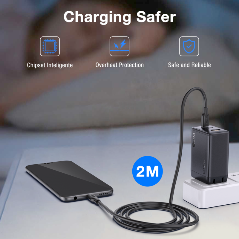 1Hora GAR322 3-Ports Output 65W GaN Fast Charger with 2M Type C to Type C Cable - Image 4