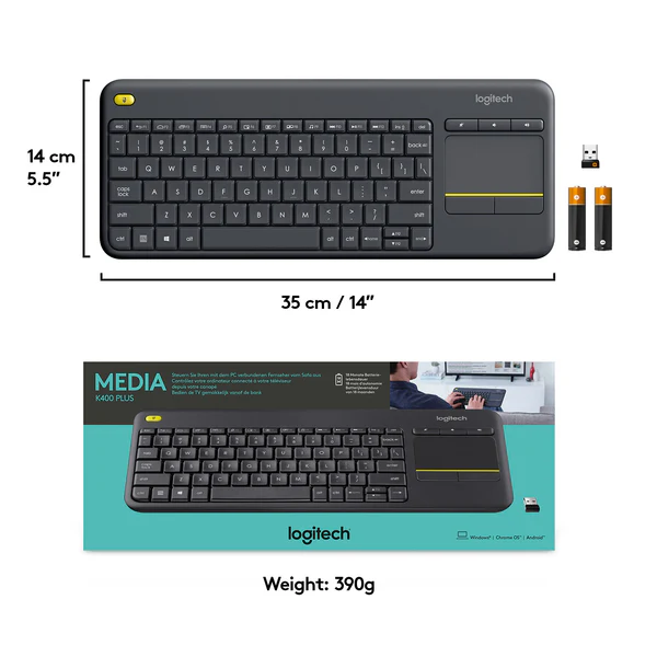 Logitech K400 Plus Wireless Touch Keyboard - ORIGINAL