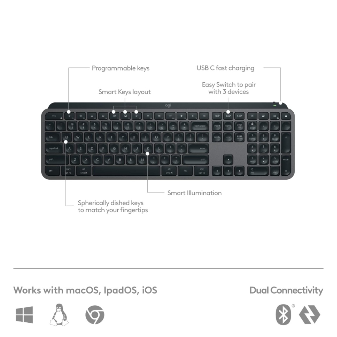 Logitech MX Keys S Wireless Keyboard - ORIGINAL - Image 9