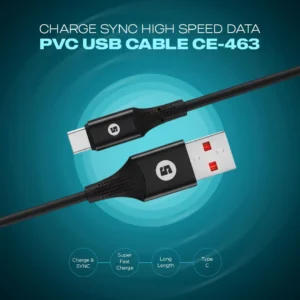 Space CE-463 ChargeSync High Speed Data PVC USB Cable (Type-C)