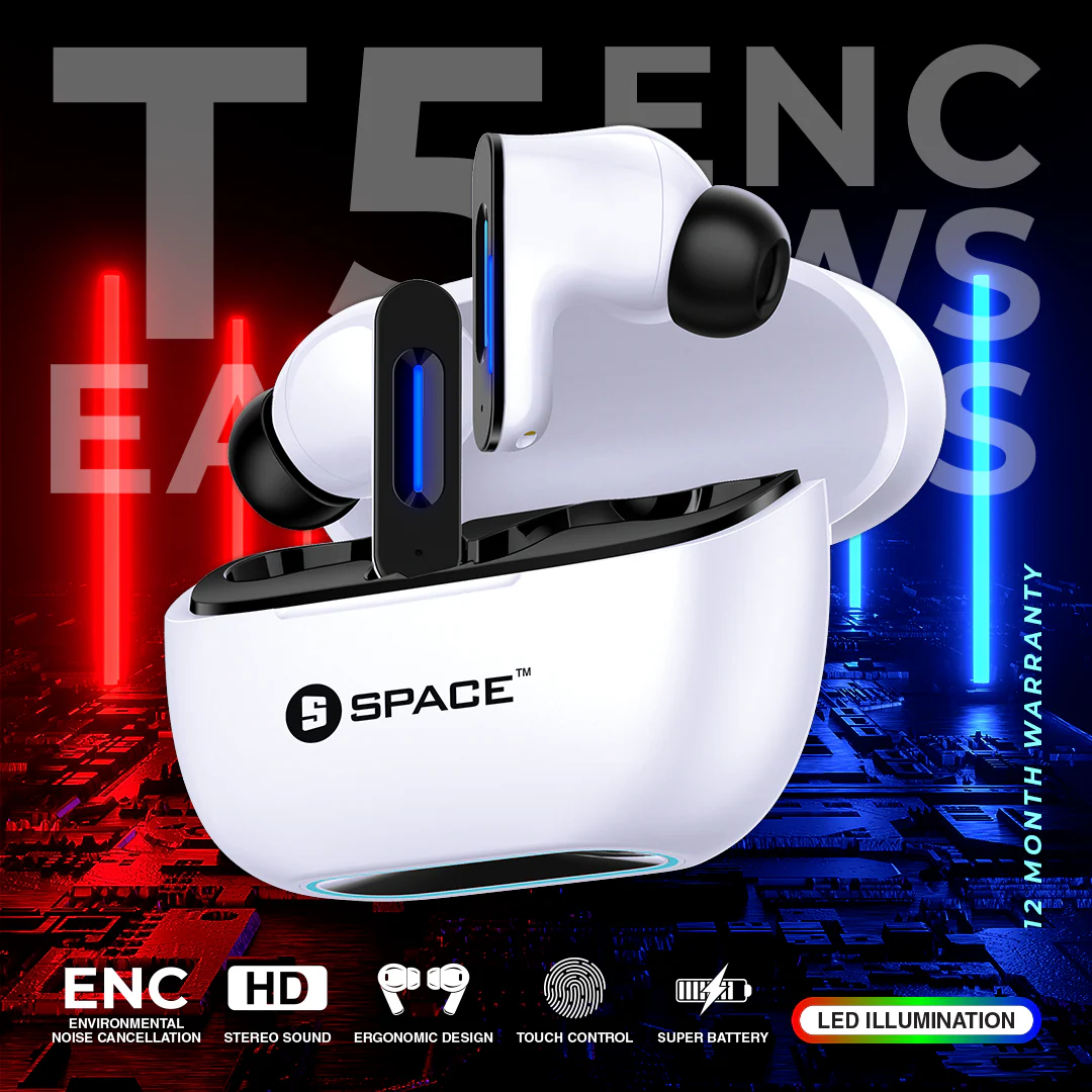 Space T5 ENC True Wireless Earbuds