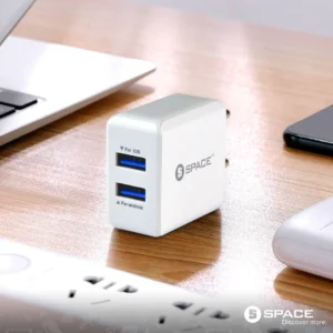Space WC-101 Dual Port USB 2.4A Wall Charger (w Micro USB Cable)