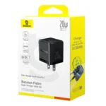 Baseus Palm Fast Mobile Charger Type C + USB 20W US Cluster Black