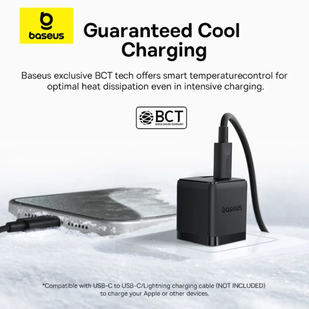 Baseus Palm Fast Mobile Charger Type C + USB 20W US Cluster Black - Image 4