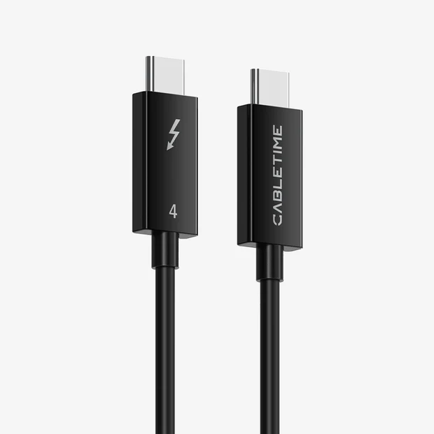 CABLETIME CT40H Thunderbolt 4 Intel-Certified Cable 8K/40Gbps/100W – 1M