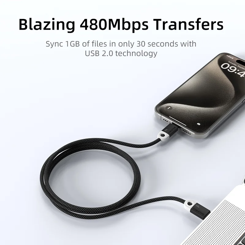CABLETIME CUP4H USB-C PD60W Braided Fast Charging Cable – 1M - Image 2