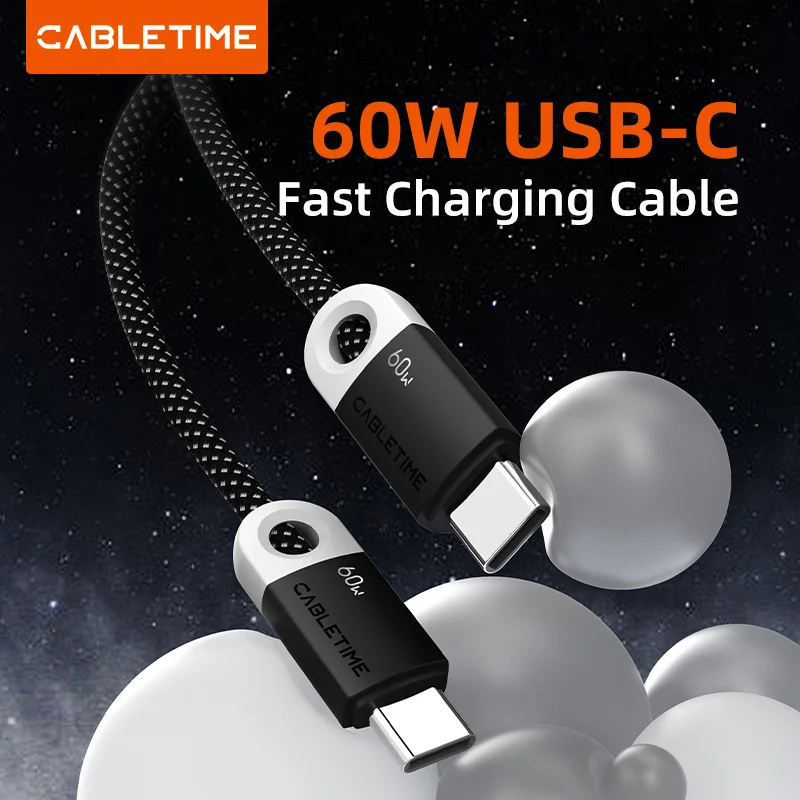 CABLETIME CUP4H USB-C PD60W Braided Fast Charging Cable – 1M - Image 3